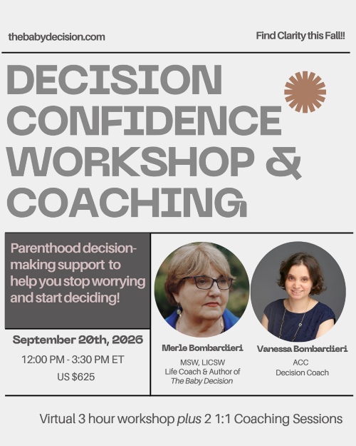 The Baby Decision Confidence Workshop and Coaching online - upcoming 2026 date
